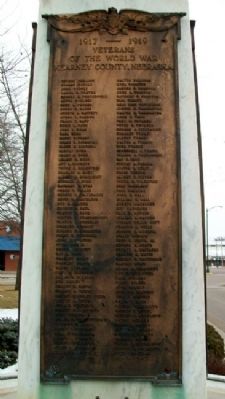 World War Memorial Roll of Veterans image. Click for full size.