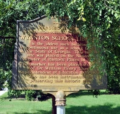 Wynnton School Library Marker image. Click for full size.
