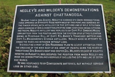 Negley's and Wilder's Demonstrations Against Chattanooga Marker. Click for full size. Negley's and Wilder's Demonstrations Against Chattanooga Marker image. Click for full size.