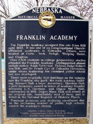 Franklin Academy Marker image. Click for full size.