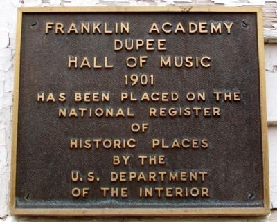 Dupee Hall of Music NRHP Marker image. Click for full size.