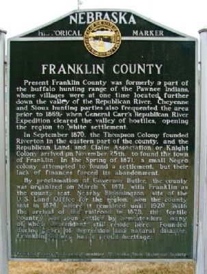 Franklin County Marker. Click for full size. Franklin County Marker image. Click for full size.
