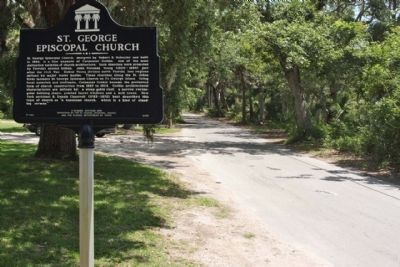St. George Episcopal Church Marker, looking north along Fort George Road image. Click for full size.