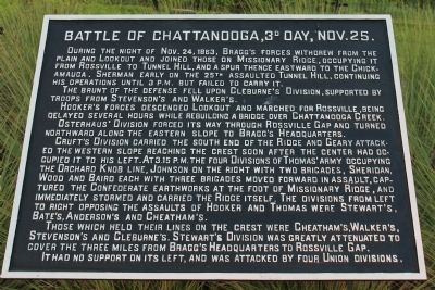 Battle of Chattanooga, 3d Day, Nov. 25. Marker image. Click for full size.