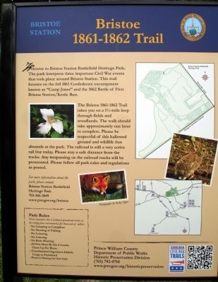 Bristoe 1861-1862 Trail Marker image. Click for full size.