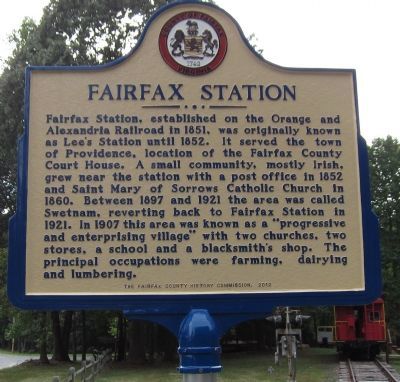 Fairfax Station Marker image. Click for full size.