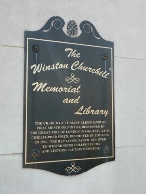 The Winston Churchill Memorial and Library Marker. Click for full size. The Winston Churchill Memorial and Library Marker image. Click for full size.