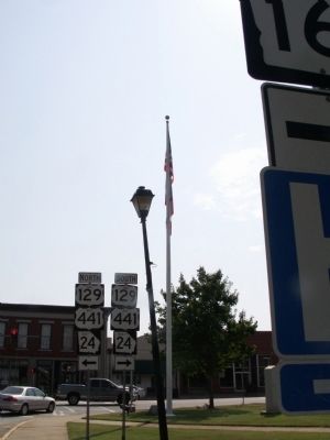 Veterans Flagpole Marker Overview. Click for full size. Veterans Flagpole Marker Overview image. Click for full size.