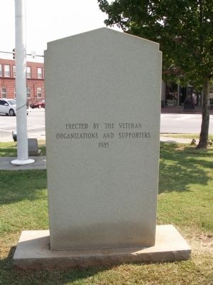 Putnam County Veterans Monument Marker Reverse image. Click for full size.