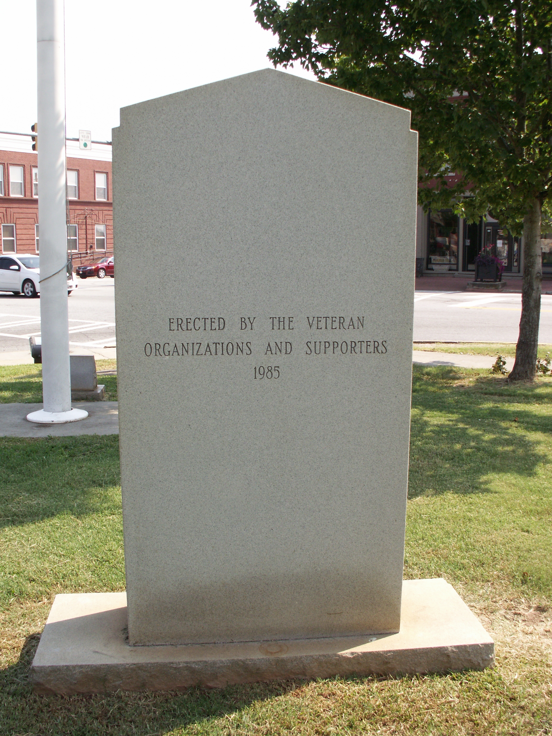 Putnam County Veterans Monument Marker Reverse