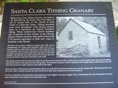 Santa Clara Tithing Granary Marker image. Click for full size.