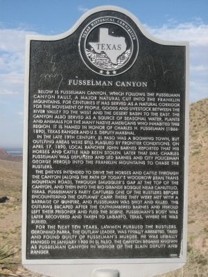 Fusselman Canyon Marker image. Click for full size.