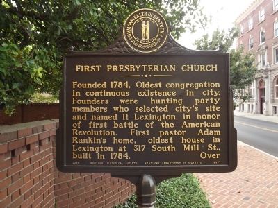 First Presbyterian Church Marker. Click for full size. First Presbyterian Church Marker image. Click for full size.
