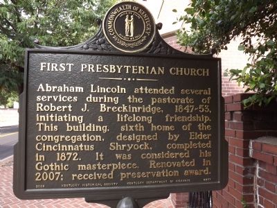 First Presbyterian Church Marker. Click for full size. First Presbyterian Church Marker image. Click for full size.