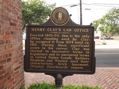 Henry Clay's Law Office Marker image. Click for full size.