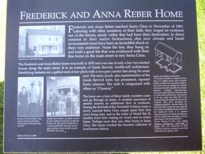 Frederick and Anna Reber Home Marker image. Click for full size.