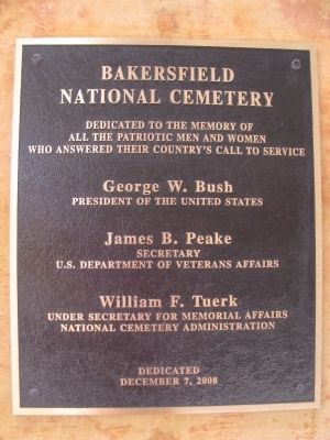 Bakersfield National Cemetery Marker image. Click for full size.