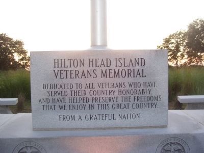 Hilton Head Island Veterans Memorial Marker image. Click for full size.