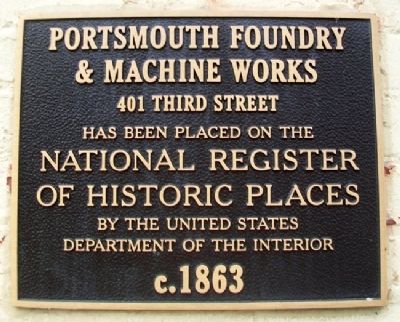 Portsmouth Foundry & Machine Works NRHP Marker image. Click for full size.