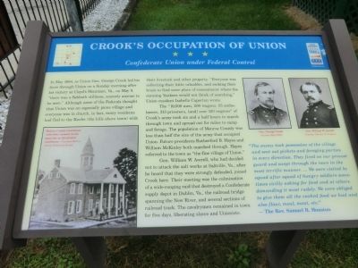 Crook's Occupation of Union Marker image. Click for full size.