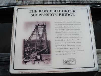 The Rondout Creek Suspension Bridge Marker image. Click for full size.