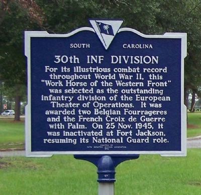 30th Inf Division Marker reverse side image. Click for full size.