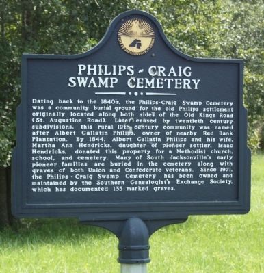 Philips ~ Craig Swamp Cemetery Marker image. Click for full size.
