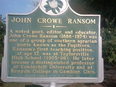 John Crowe Ransom Marker image. Click for full size.