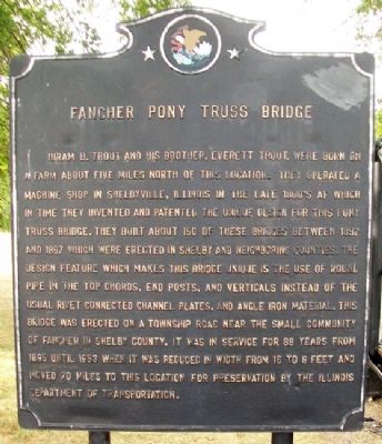 Fancher Pony Truss Bridge Marker image. Click for full size.