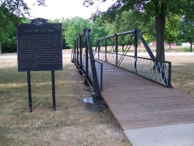 Fancher Pony Truss Bridge and Marker image. Click for full size.