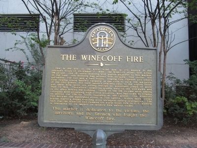 The Winecoff Fire Marker image. Click for full size.