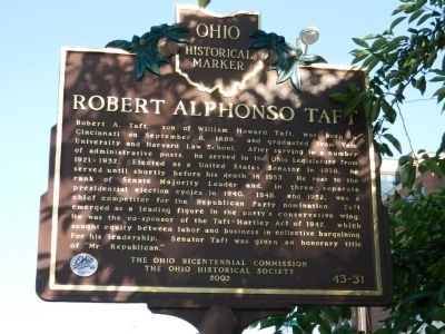 Robert Alphonso Taft Marker image. Click for full size.