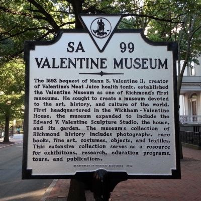 The Valentine Museum Marker image. Click for full size.