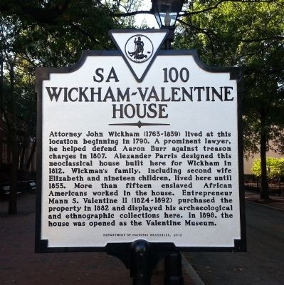 Wickham-Valentine House Marker image. Click for full size.