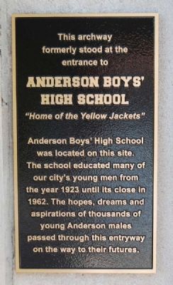 Anderson Boys' High School Marker image. Click for full size.