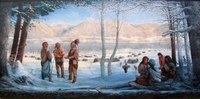Early Shawnee Village, 1730 Mural image. Click for full size.