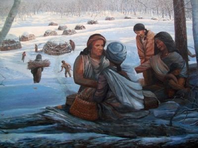 Early Shawnee Village Mural Detail. Click for full size. Early Shawnee Village Mural Detail image. Click for full size.