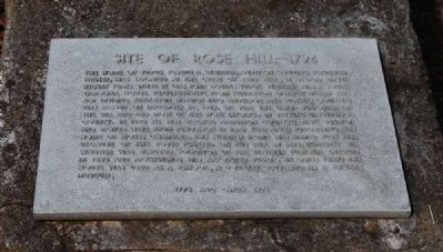 Site of Rose Hill -- 1794 Marker image. Click for full size.