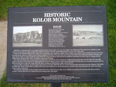 Historic Kolob Mountain Marker image. Click for full size.