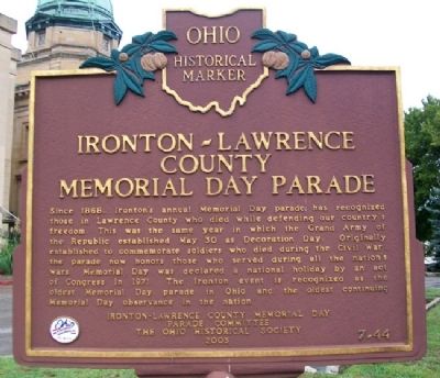 Ironton - Lawrence County Memorial Day Parade Marker image. Click for full size.