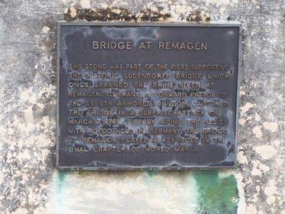 Bridge at Remagen Stone Marker image. Click for full size.