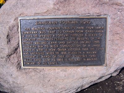 Zimmerman Fountain Pond Marker image. Click for full size.