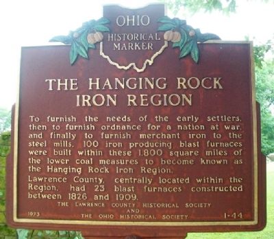 The Hanging Rock Iron Region Marker (front) image. Click for full size.