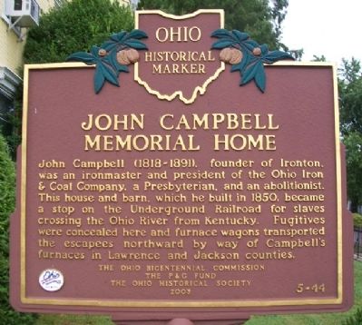 John Campbell Memorial Home Marker image. Click for full size.