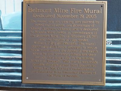 Belmont Mine Fire Marker remembering Big Bill Murphy image. Click for full size.