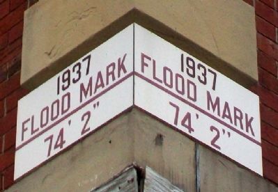 1937 Flood Mark on Bigg's House Marker. Click for full size. 1937 Flood Mark on Bigg's House Marker image. Click for full size.