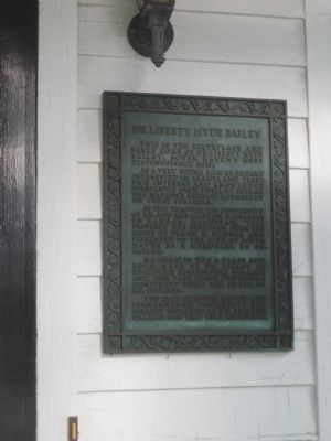Dr. Liberty Hyde Bailey Marker. Click for full size. Dr. Liberty Hyde Bailey Marker image. Click for full size.