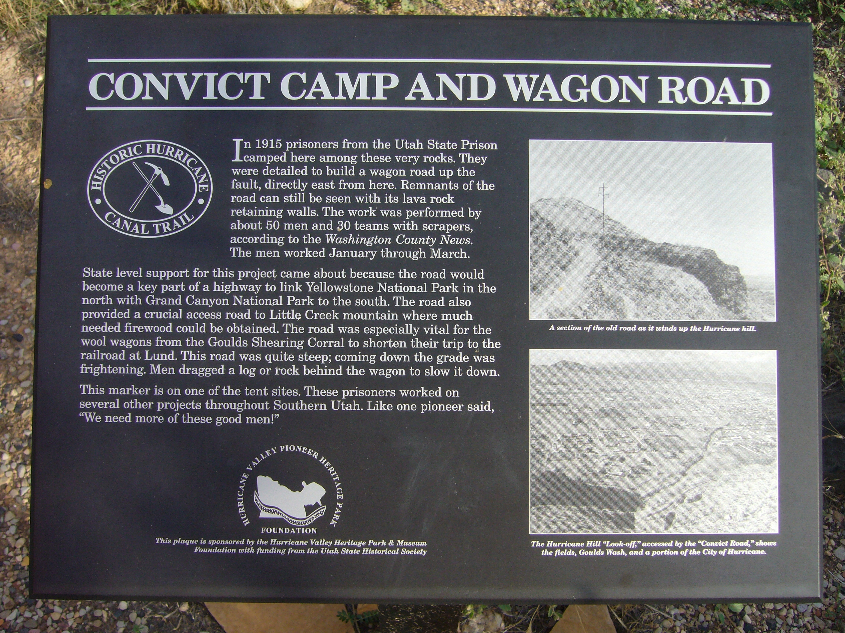 Convict Camp and Wagon Road Marker