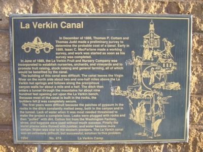 La Verkin Canal Marker image. Click for full size.