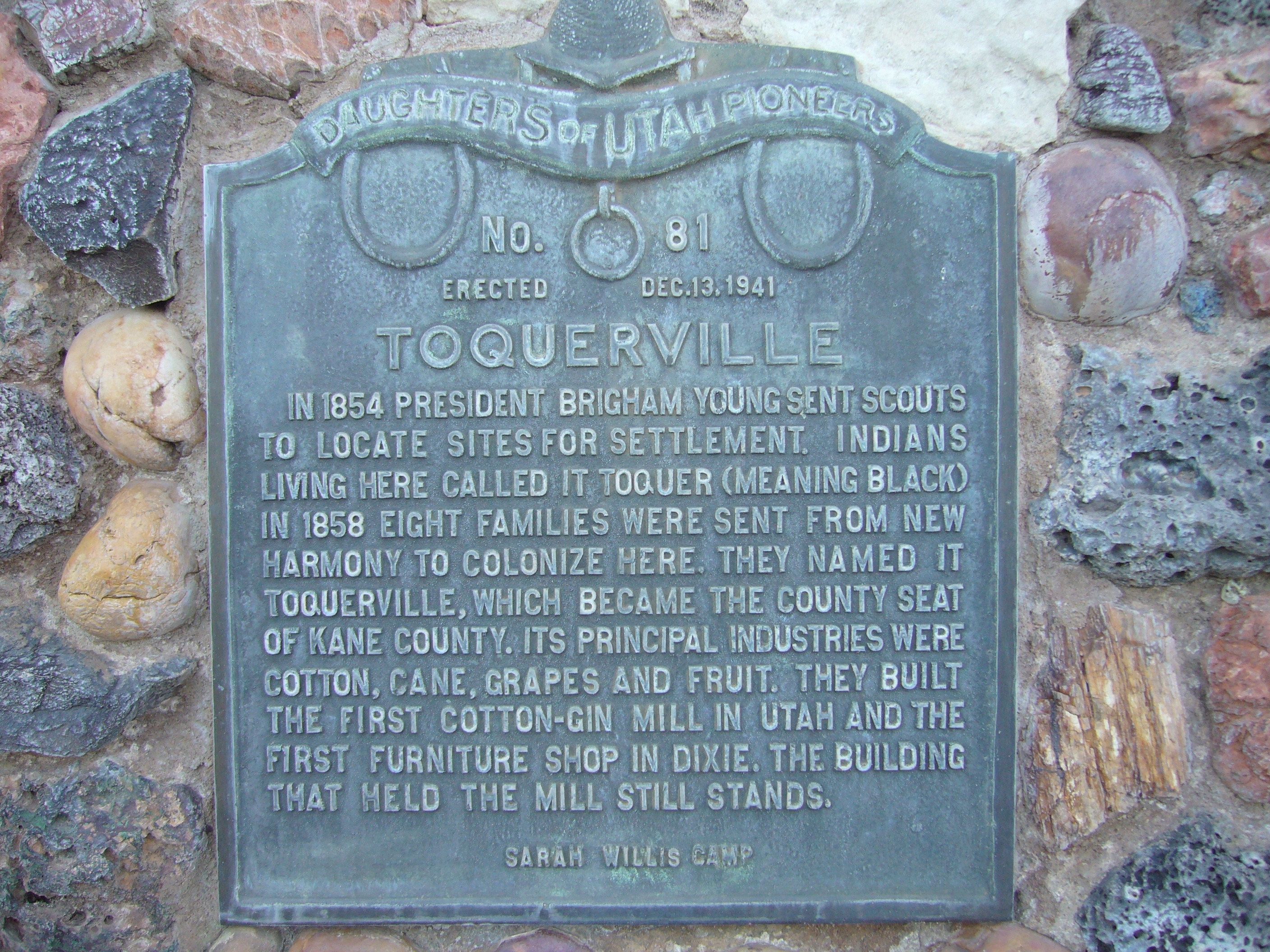 Toquerville Marker